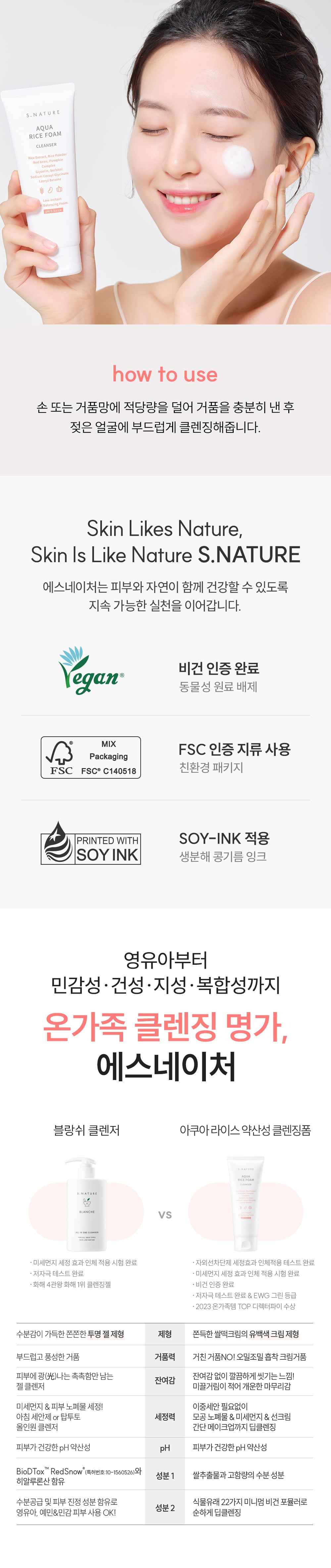 S.NATURE 米萃保濕泡泡潔面乳